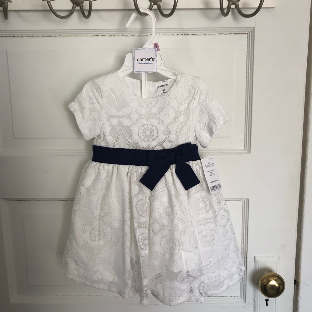 NWT Carter’s White Lace Dress 9M